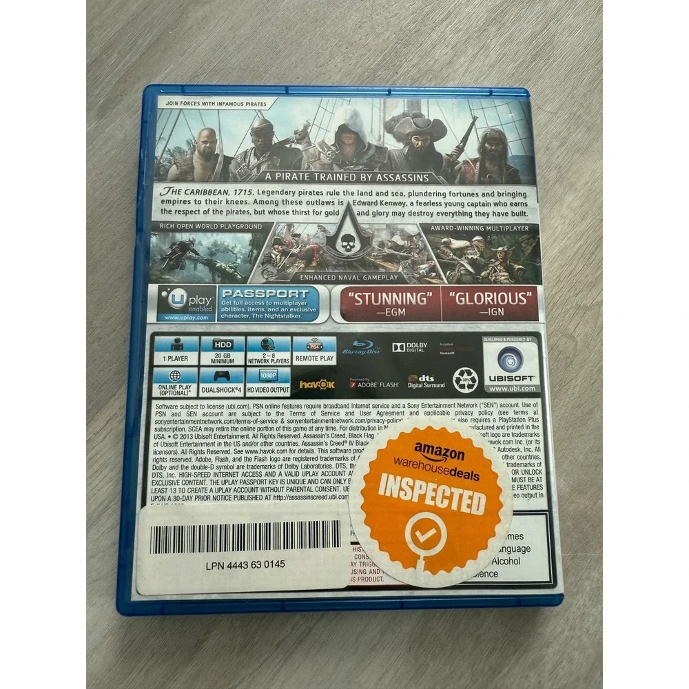 Assassins Creed IV Black Flag PlayStation 4 PS4 Game